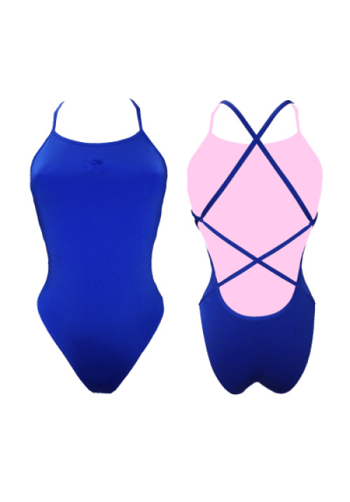 LIUHUO-bañador de natación sincronizado para chica, traje de baño de  competición con estampado azul de