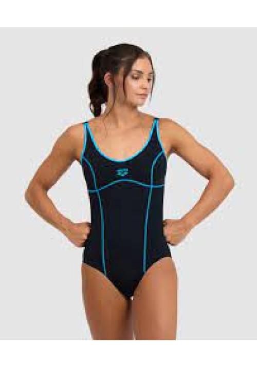 LIUHUO-bañador de natación sincronizado para chica, traje de baño de  competición con estampado azul de